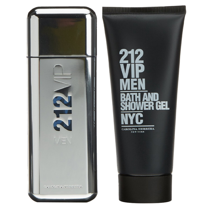 212 VIP For Men By Carolina Herrera Eau De Toilette Spray 3.4 oz. Gift set 2 pieces.