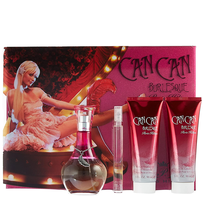 Can Can For Women By Paris Hilton Eau De Parfum Spray 3.4 oz. Gift set 4 pieces